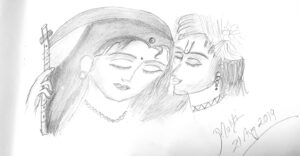 Radha Krishna Sketch by Mukti Roul